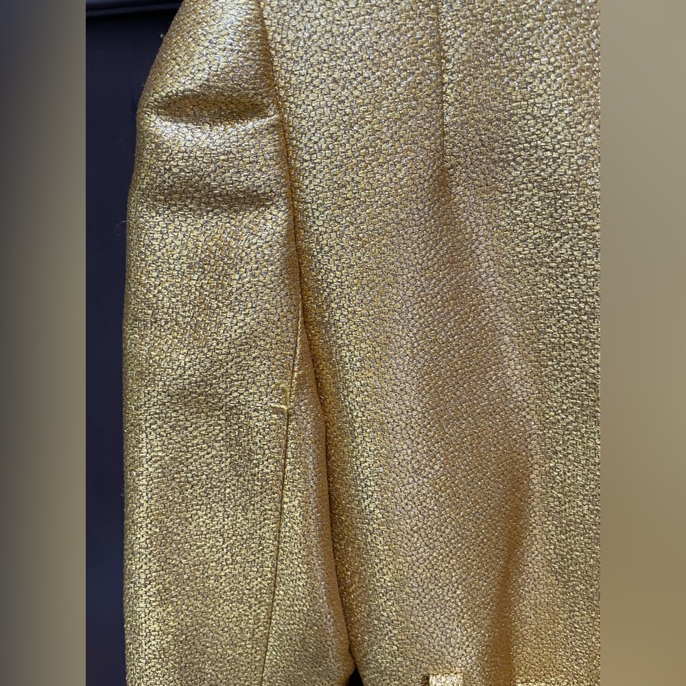 Carven Yellow Metallic Mini Belted Dress with Crystal Detail Size 38 - Picture 13 of 13